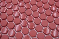 échantillon manuel Hexagon Enamel mix rouge brillant/mat mur carrelage cuisine douche bain MOS140-0901_m