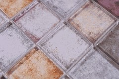 Motif main carré mosaïque de verre Crystal mix Color mur carrelage cuisine douche salle de bain MOS88-0412_m