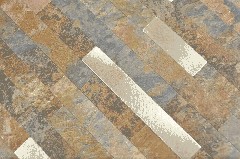 Motif manuel composite vinyle aspect pierre Multi Slate/Gold Mosaïque murale carrelage MOS200-MSG_m
