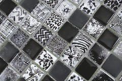 Motif main carré Crystal mix noir mur carrelage MOS74-0322_m