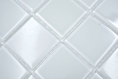 échantillon manuel carré Crystal blanc uni mur carrelage cuisine douche bain MOS78-0101_m