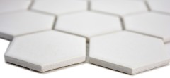 Motif main Carreau de mosaïque Céramique Hexagone blanc non émaillé MOS11B-0102-R10_m
