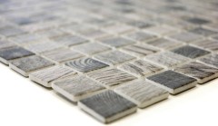 Échantillon manuel de mosaïque ECO Recyclé GLAS ECO Structure bois gris beige MOS63-324_m