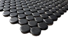 Motif main carreau de mosaïque céramique bouton noir mat MOS10-0311_m