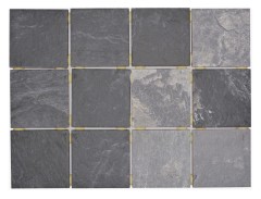 Mosaïque céramique Carreau gris anthracite noir mat aspect pierre Piastrella - MOS22-BH493
