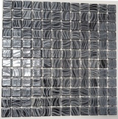 Mosaïque de piscine Mosaïque de piscine noir graphite argent douche mur SPAIN MOS220-78253U