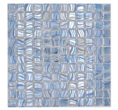 Mosaïque de piscine Mosaïque de piscine bleu clair argent brillant métallique douche mur SPAIN - MOS220-78251U_f