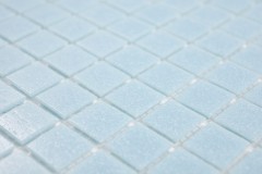 Échantillon manuel de mosaïque de piscine mosaïque de verre bleu clair collé sur papier - MOS200-A11-P_m