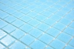 Échantillon manuel de mosaïque de piscine mosaïque de verre bleu ciel collé sur papier - MOS200-A12-P_m