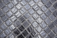 Motif main Mosaïque piscine Mosaïque piscine noir graphite argent douche mur SPAIN - MOS220-78253U_m
