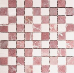 Marbre Mosaïque Carreau pierre naturelle crème beige rouge Random mur de douche - MOS42-1004