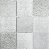 Mosaïque rétro vintage mur céramique aspect ciment gris mix carrelage cuisine - MOS22-CELLO