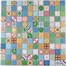Mosaïque céramique Carreau de mosaïque multicolore aspect espagnol rétro vintage MOS18D-1616