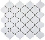 Florentine Rétro Vintage Carreau Mosaïque Céramique blanc brillant Revêtement mural cuisine - MOS13-1WG