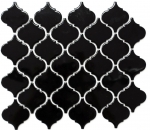 Florentine Rétro Vintage Carreau de mosaïque Céramique noir brillant Parement mural salle de bain cuisine - MOS13-2BG