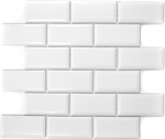 Metro Subway Carrelage BLANC Mosaïque à facettes Céramique Carrelage cuisine mur MOS26M-0101