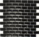 Mini Metro Subway Mosaïque Noir Facette Mosaïque Céramique Carrelage Cuisine MOS26-0302