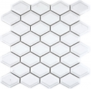 Mosaïque rétro 3D Carreau céramique Diamant Metro blanc brillant Carrelage cuisine MOS13MD-0101