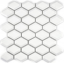 Rétro 3D mosaïque carreau céramique diamant Metro blanc mat carrelage cuisine MOS13MD-0111