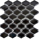 Carreaux de mosaïque Céramique Diamant Metro noir brillant Carrelage cuisine MOS13MD-0301_f | 10 Tapis de mosaïque