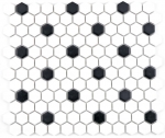 Carreaux de mosaïque Céramique Hexagone noir blanc mat Carrelage cuisine MOS11A-0301_f | 10 Tapis de mosaïque