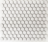Hexagonal hexagonale mosaïque carreaux de céramique mini blanc mat mur douche carreaux muraux salle de bains cuisine - MOS11A-0111