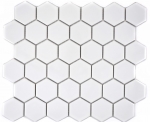 Hexagone Mosaïque Carreau Céramique blanc brillant Dos de cuisine Protection anti-éclaboussures Carreau mural - MOS11B-0102