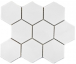 Hexagonal Hexagonal Mosaïque Carreau Céramique XL blanc brillant Carreau de cuisine WC Carreau de salle de bains Dos de cuisine Mur - MOS11F-0101
