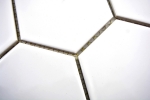 Motif main Carreau de mosaïque Céramique Hexagone blanc brillant Cuisine WC Carreau de salle de bains MOS11F-0101_m