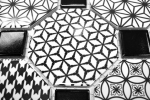 Échantillon manuel de carreaux de mosaïque Céramique Octagon MISTO blanc brillant noir Mosaïque murale fond de cuisine MOSOcta-0301_m