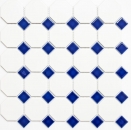 Octagonal octogonal Carreau de mosaïque Céramique bleu blanc mat bleu brillant Carreau de mur Carreau de salle de bain MOS13-OctaG464