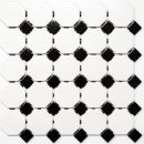 Octagonal octogonal Carreau de mosaïque Céramique blanc mat noir brillant Carreau de mur Carreau de salle de bain MOS13-OctaG468
