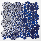Mosaïque de galets Pebbles Gouttes de céramique bleu brillant Receveur de douche Carrelage MOS12-0405
