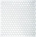 Mosaïque bouton LOOP mosaïque ronde blanc brillant mur cuisine douche SALLE DE BAINS MOS10-0102