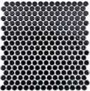 Mosaïque bouton LOOP mosaïque ronde noir brillant mur cuisine douche SALLE DE BAINS MOS10-0300