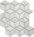Cube Mosaïque Carrelage Céramique blanc anthracite Carrelage mural Carrelage de salle de bain Carrelage de cuisine WC - MOS13-0102