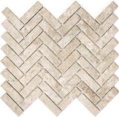 Carreau de mosaïque à chevrons Céramique aspect pierre beige Carrelage cuisine MOS24-SO76