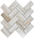 Carreau de mosaïque à chevrons Céramique cream beige imitation bois clair Carrelage cuisine MOS24-2002