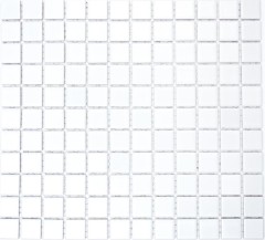 Mosaïque céramique Carreaux de mosaïque blanc brillant cuisine mur douche piscine MOS18-0102