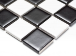 Motif manuel Carreau de mosaïque Céramique Échiquier noir blanc mat Carrelage MOS18-0305_m