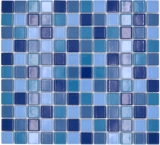 Mosaïque céramique bleu vert turquoise brillant Carreau de mosaïque MOS18-0408
