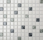 Céramique Mosaïque blanche noire grise structure Carreau de mosaïque salle de bain MOS18-0307