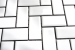 Motif manuel Carreau en mosaïque Céramique à chevrons blanc brillant Carreau de cuisine Carreau mural MOS24-CHB5WG_m