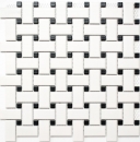 Basket Mosaïque Carreau céramique blanc mat noir Carrelage salle de bain Carreau mural WC - MOS13-CBAS19