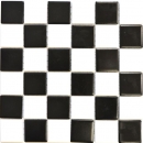 Mosaïque céramique carreau blanc noir mat damier carrelage MOS16-CD202