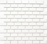 Mosaïque composite plaquette céramique Brick blanc mat revêtement de baignoire MOS24-03WM