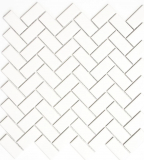 Carreau de mosaïque à chevrons Céramique blanc mat Carrelage de cuisine MOS24-CHB05WM