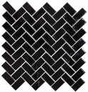 Carreau de mosaïque à chevrons Céramique noir brillant MOS24-CHB6BG