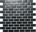 Mosaïque composite plaquette céramique Brick noir mat mur de douche salle de bain cuisine MOS24-04BM