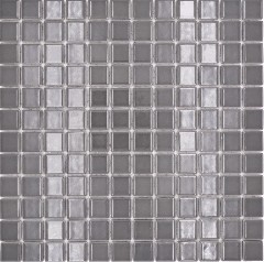 Mosaïque céramique gris métal anthracite gris foncé Paroi de douche brillante MOS18D-0204